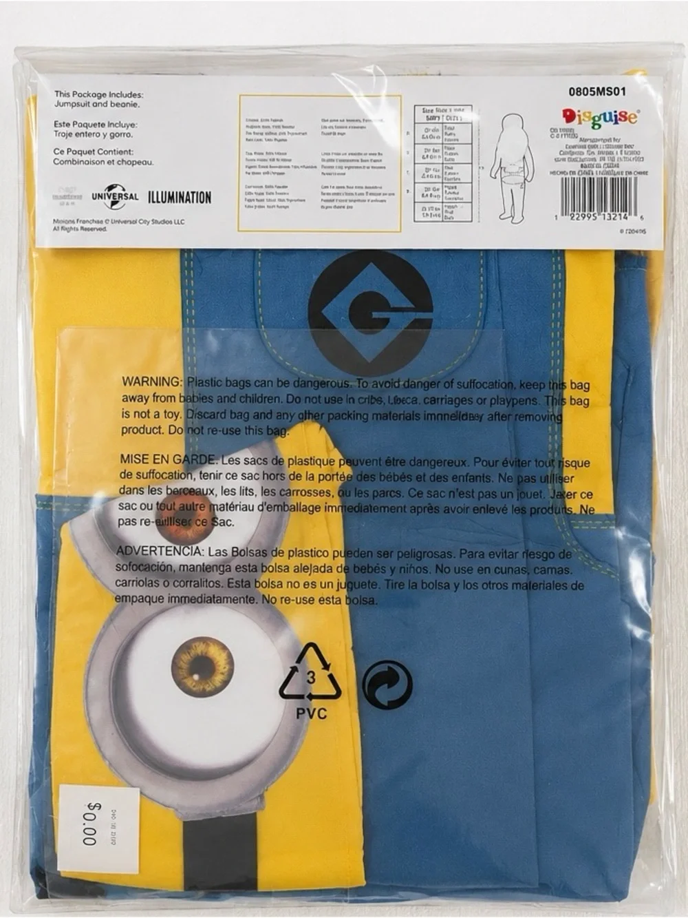Minions Bob Toddler Halloween Costume 2T Target Exclusive NIP - Picture 2 of 2